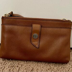 Michael Kors Brown Pebbled Leather Clutch